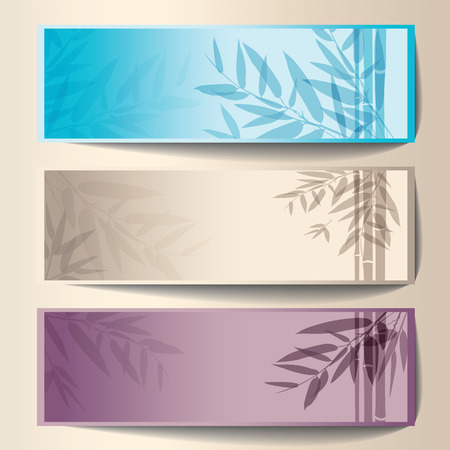Colorful banners with the tree branches. Vector illustration.のイラスト素材
