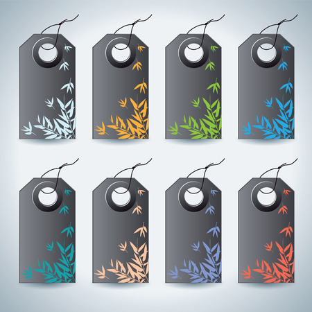 Set of the colorful tags on white background. Vector illustration.のイラスト素材
