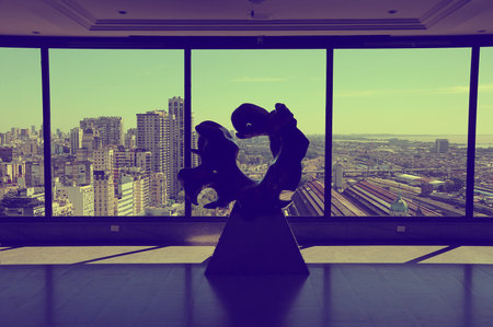 BUENOS AIRES - APRIL 15: Abstarct sculpture on the top floor of Sheraton hotel on April 15, 2013 in Buenos Aires, Argentina.のeditorial素材