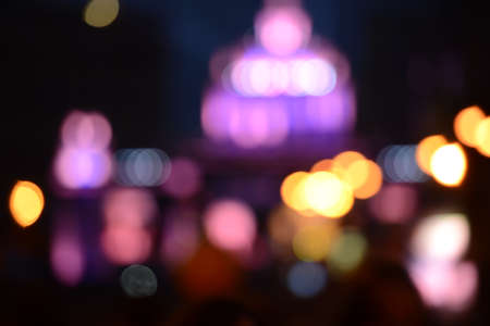 Blurred colorful street lights, urban abstract background.の写真素材