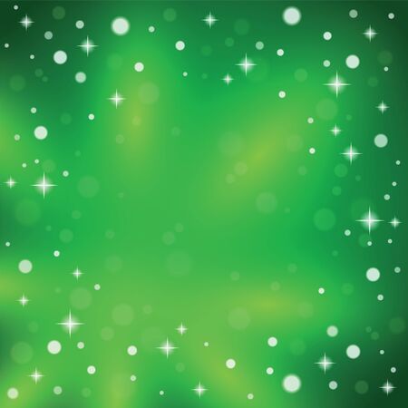 Christmas snowflakes on a green background.のイラスト素材