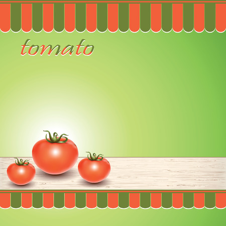 Red fresh tomatoes on the table.のイラスト素材