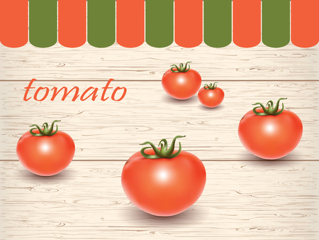 Red fresh tomatoes on the table.のイラスト素材