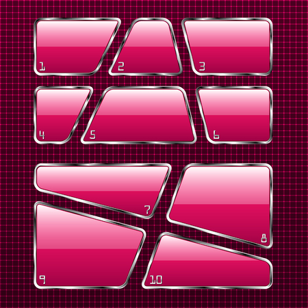 Set of red plates on abstract background.のイラスト素材