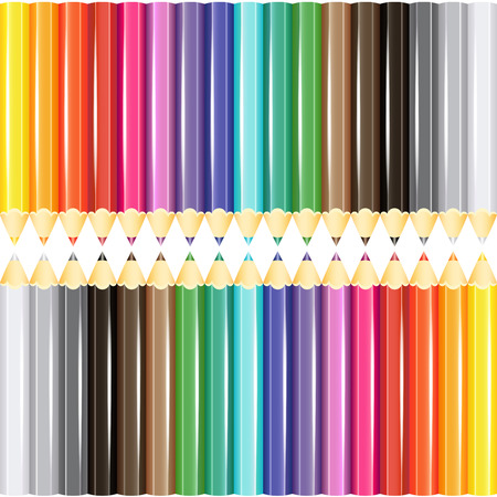 Sets of pencils on white background.のイラスト素材