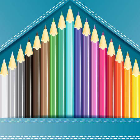 Collection of pencils in the pocketのイラスト素材