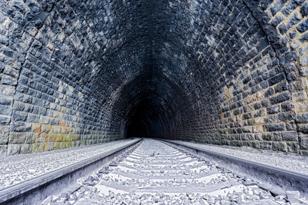 View of the old tunnels. Circum-Baikal Railway. Russia.の写真素材