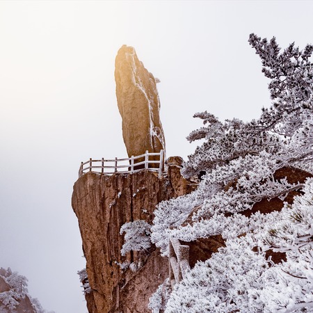 Amazing cliff form of Huangshan National park. Chinaの写真素材