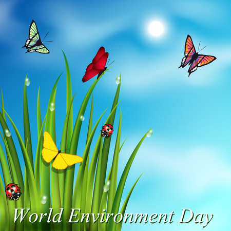 World environment day postcard pattern. Vector illustrationのイラスト素材