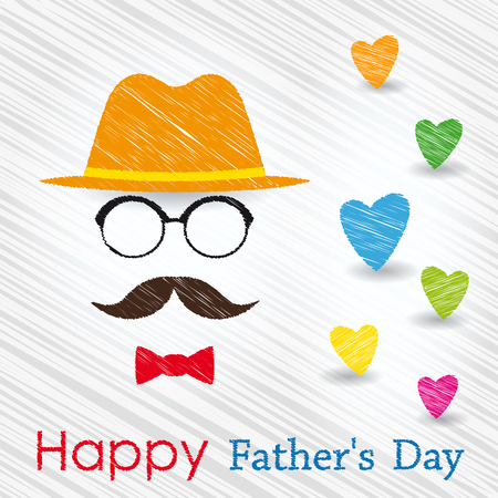 Happy Fathers Day greeting card. Vector illustration.のイラスト素材