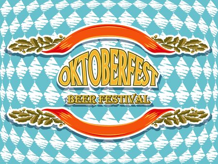 Vintage styled emblem for Oktoberfest festival. Vector illustration.のイラスト素材
