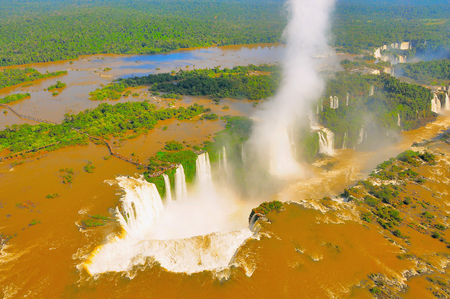 Aerial view of Iguazu falls. Argentina and Brazil.の写真素材