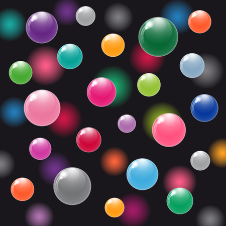 Colorful balls in the air on abstract background. Vector illustration.のイラスト素材