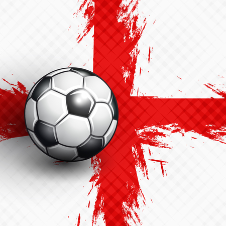 Soccer ball on England flag abstract backgrounds. Vector illustration.のイラスト素材