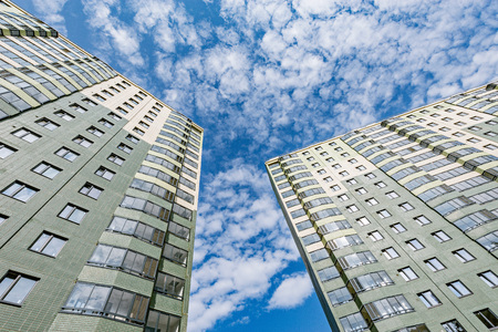 Exterior of the new apartment buildings under construction.の写真素材