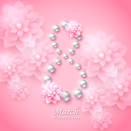 Greeting card for Women s day. Vector illustration.のイラスト素材