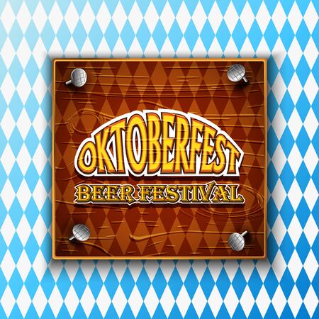 Vintage styled emblem for Oktoberfest festival. Vector illustration.のイラスト素材