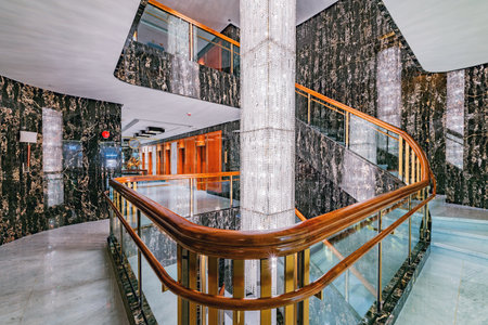Hong Kong - December 12, 2016: Interior of the prestige rich hotel.のeditorial素材