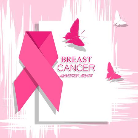 Breast cancer awareness pink ribbon.のイラスト素材