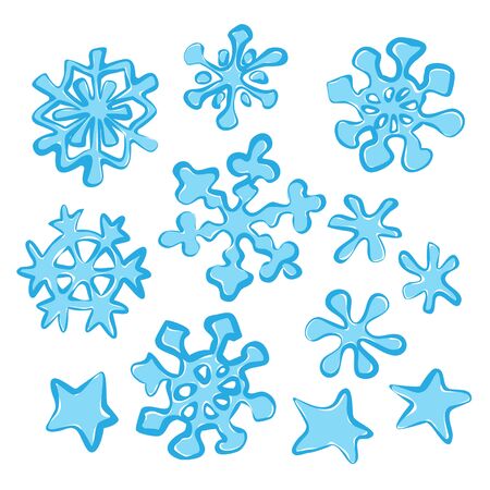 Christmas snowflakes on the white background. Vector illustration.のイラスト素材