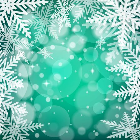 Christmas snowflakes on colorful background. Vector illustration.のイラスト素材
