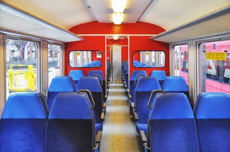 Luzern, Switzerland - July 03, 2012: Interior of the empty local train carriage.の写真素材