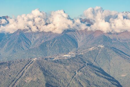 Caucasus mountains at sunset time. Sochi. Russia.