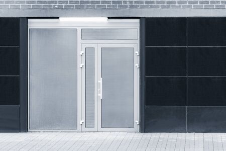 Entrance of the new modern apartment house.