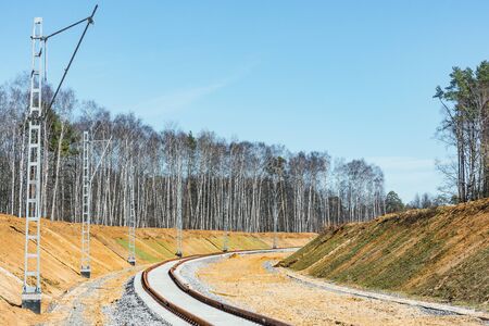 Construction site of the new railway line.の写真素材