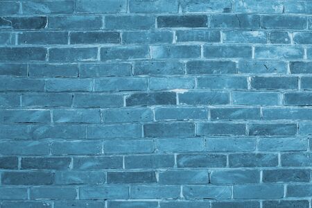 Blue brick wall background inside of the room.の写真素材