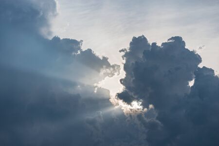 Dark storm clouds before the rain at day time.