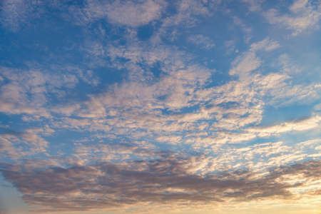 Amazing cloudscape on the sky at sunset time.