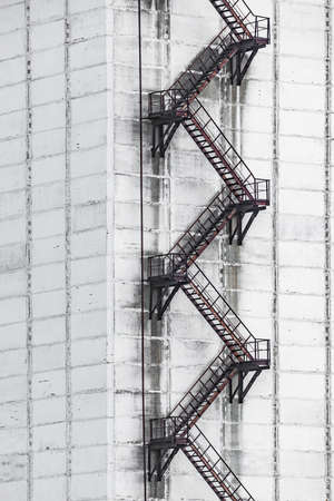 Exterior of the building with the fire escape.の写真素材