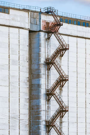Exterior of the building with the fire escape.の写真素材