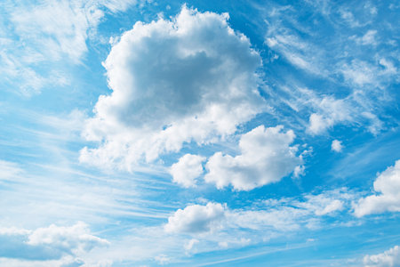 White clouds on the sky at day time.の写真素材