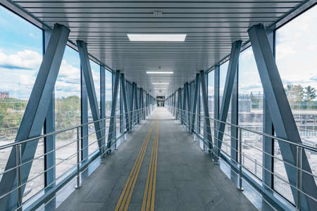 Long corridor to the railway station platform.の写真素材
