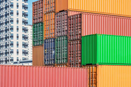 View of the railway container terminal. Customs area.の写真素材
