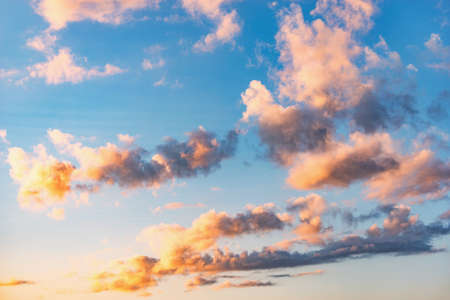 Colorful clouds after rain at sunset time.の写真素材