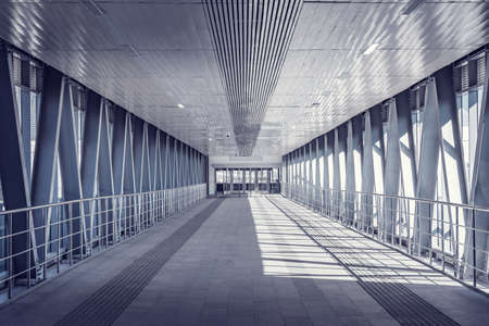 Long corridor to the railway station platform.の写真素材