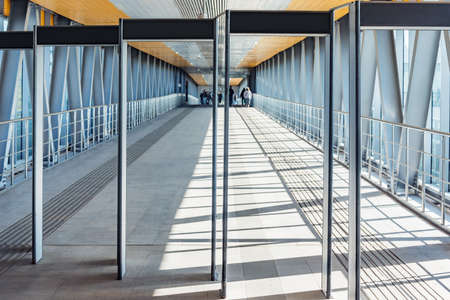 Security checkpoint in the railway station corridor.の写真素材