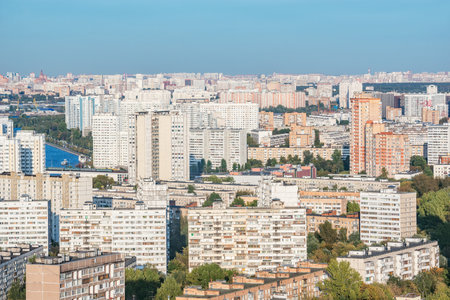Aerial city view at day time. Moscow. Russia.の写真素材