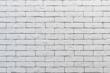 White brick wall background. Brick wall texture.の写真素材