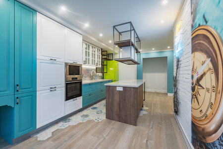 Moscow, Russia - September 24, 2020: Interior of the kitchen in the flat.のeditorial素材