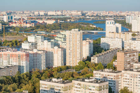 Aerial city view at day time. Moscow. Russia.の写真素材