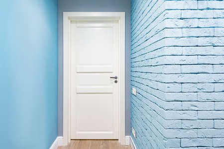 White door in the corridor of the new flat.の写真素材