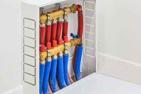 Radiant floor heating installation. Heating system.の写真素材