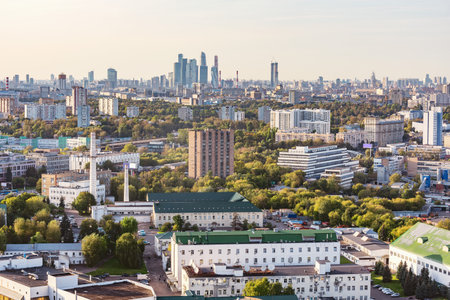 Aerial city view at day time. Moscow. Russia.の写真素材