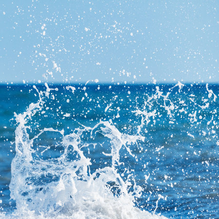Wave of the sea water at sunny day time. Black sea.の写真素材