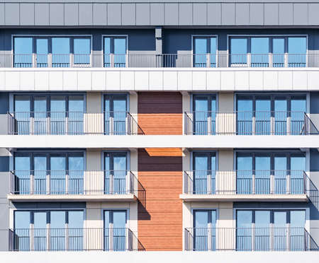 Balconies and windows of the new apartment house.