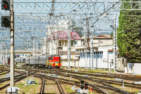 Day view of Adler railway station. Sochi. Russia.の写真素材